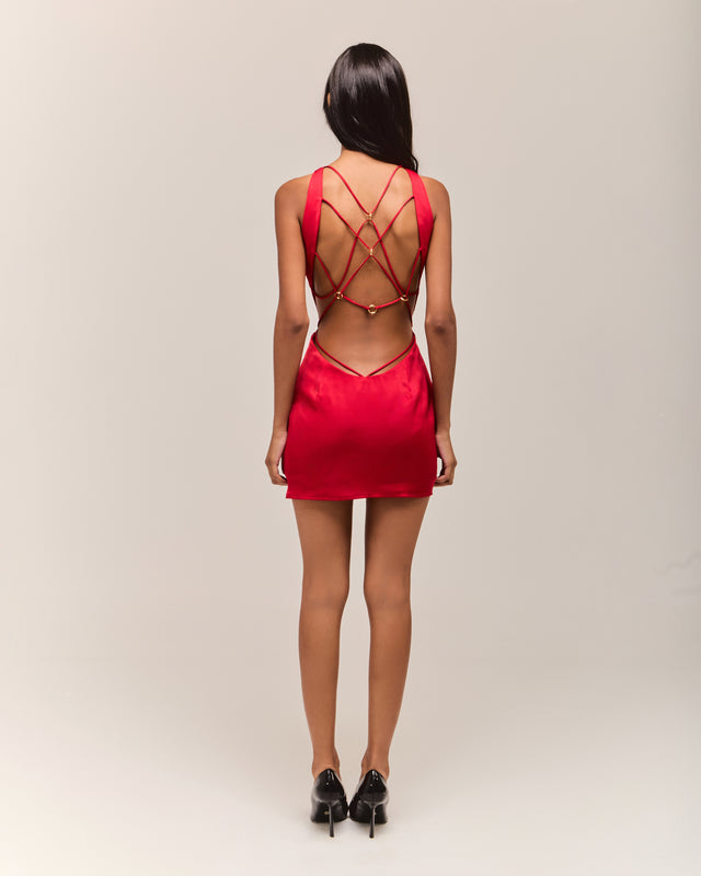 Vestido Presas Vermelho