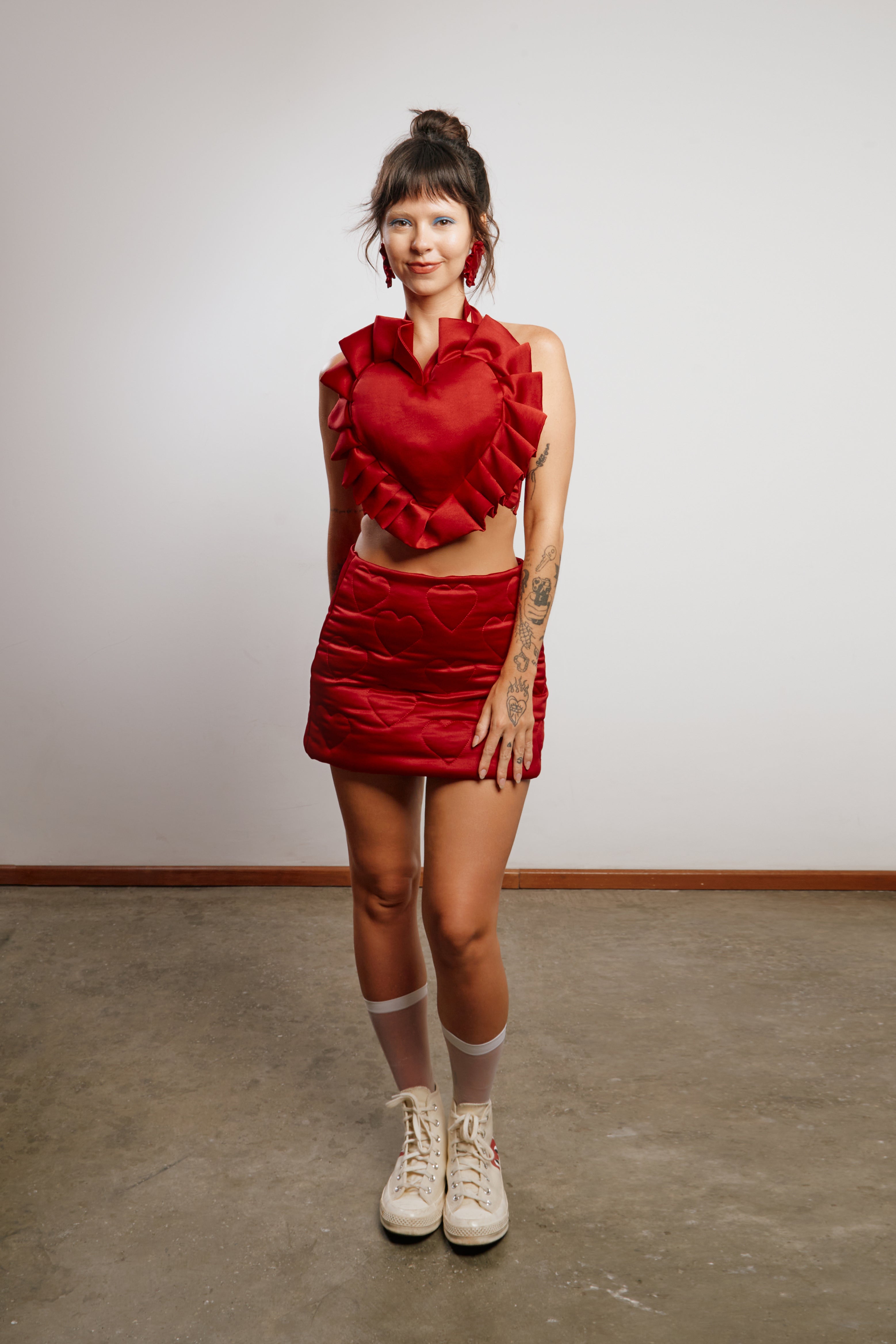 Mini Saia Puffer Coração