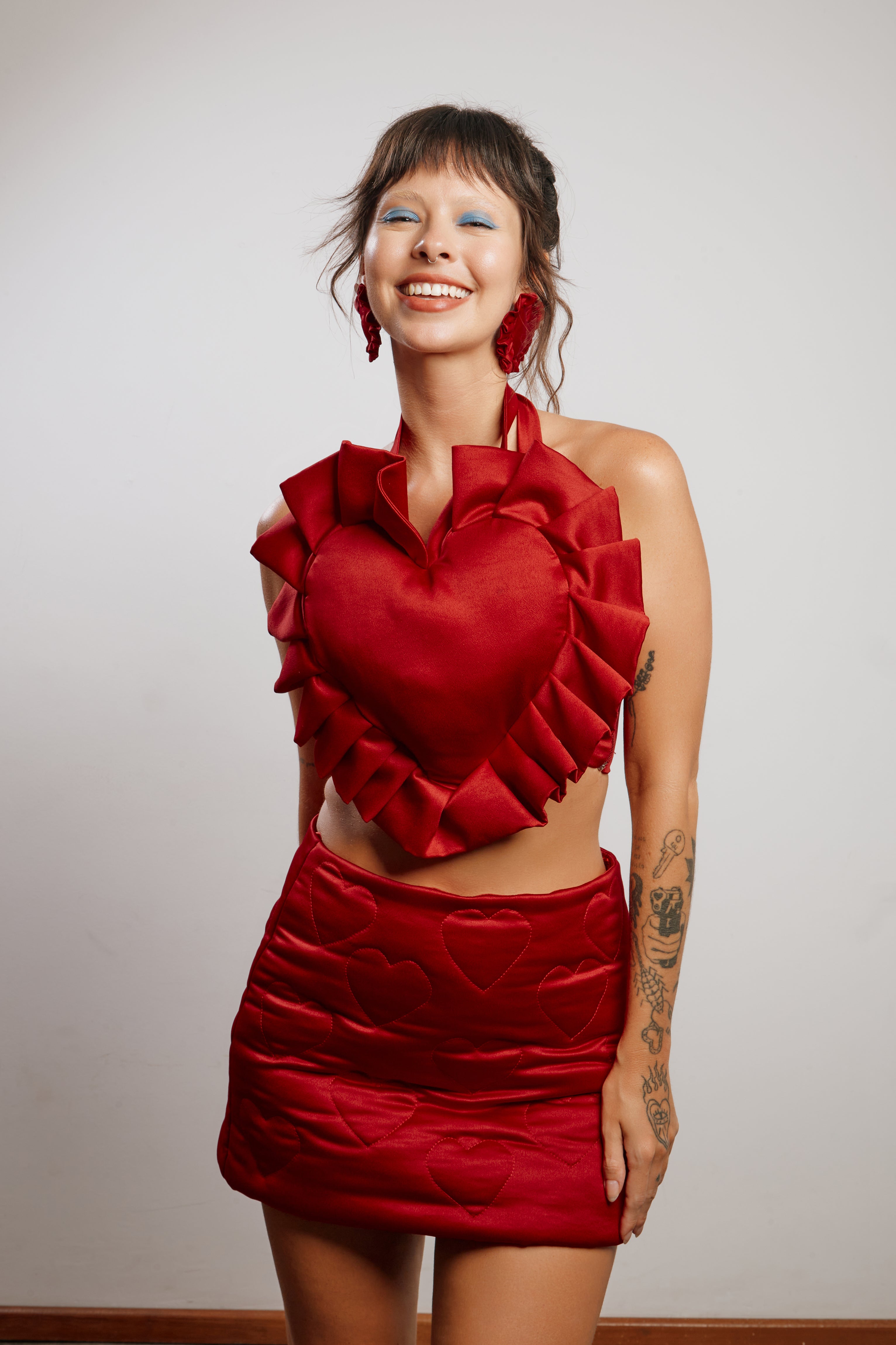 Mini Saia Puffer Coração