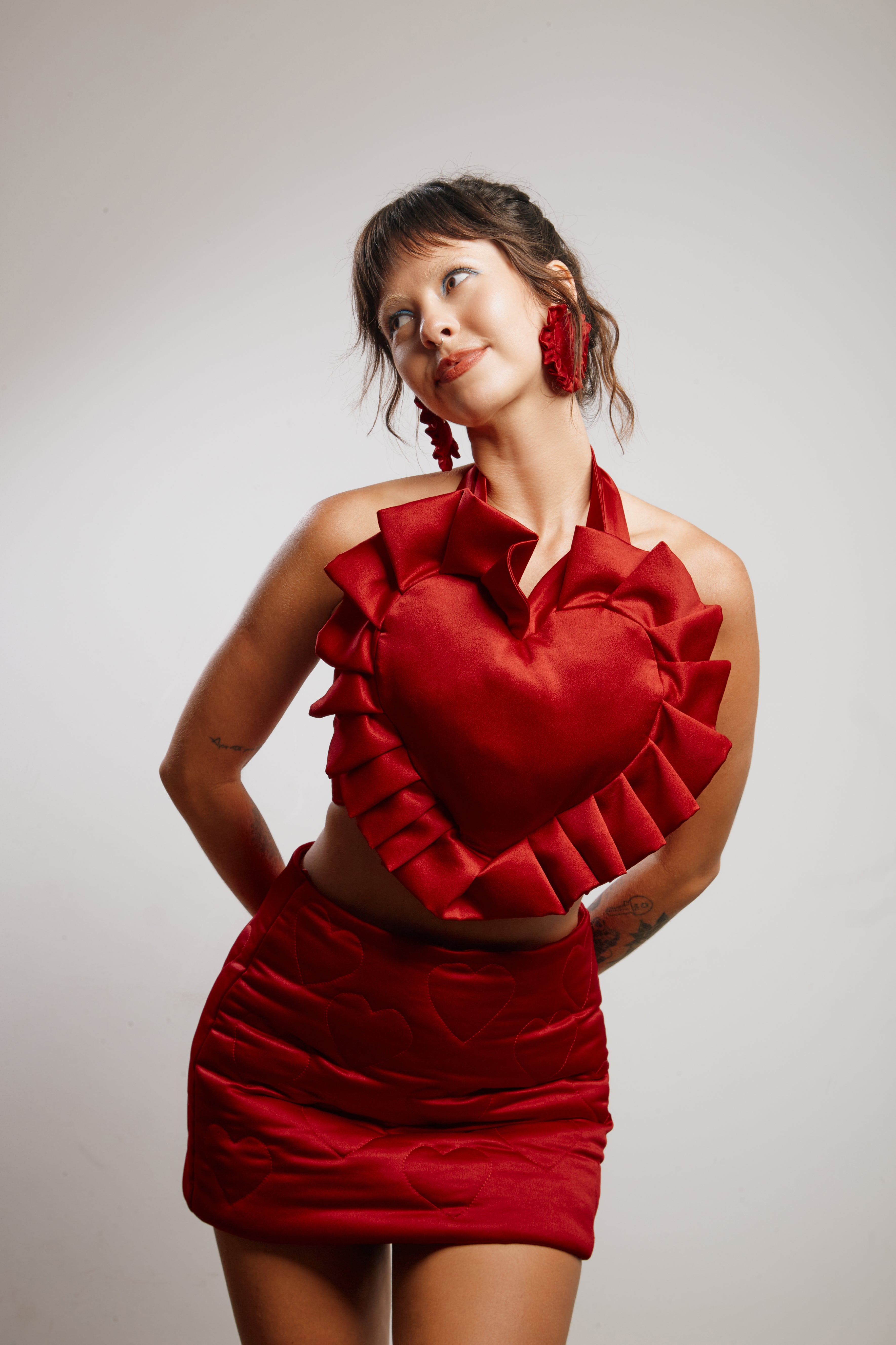 Mini Saia Puffer Coração