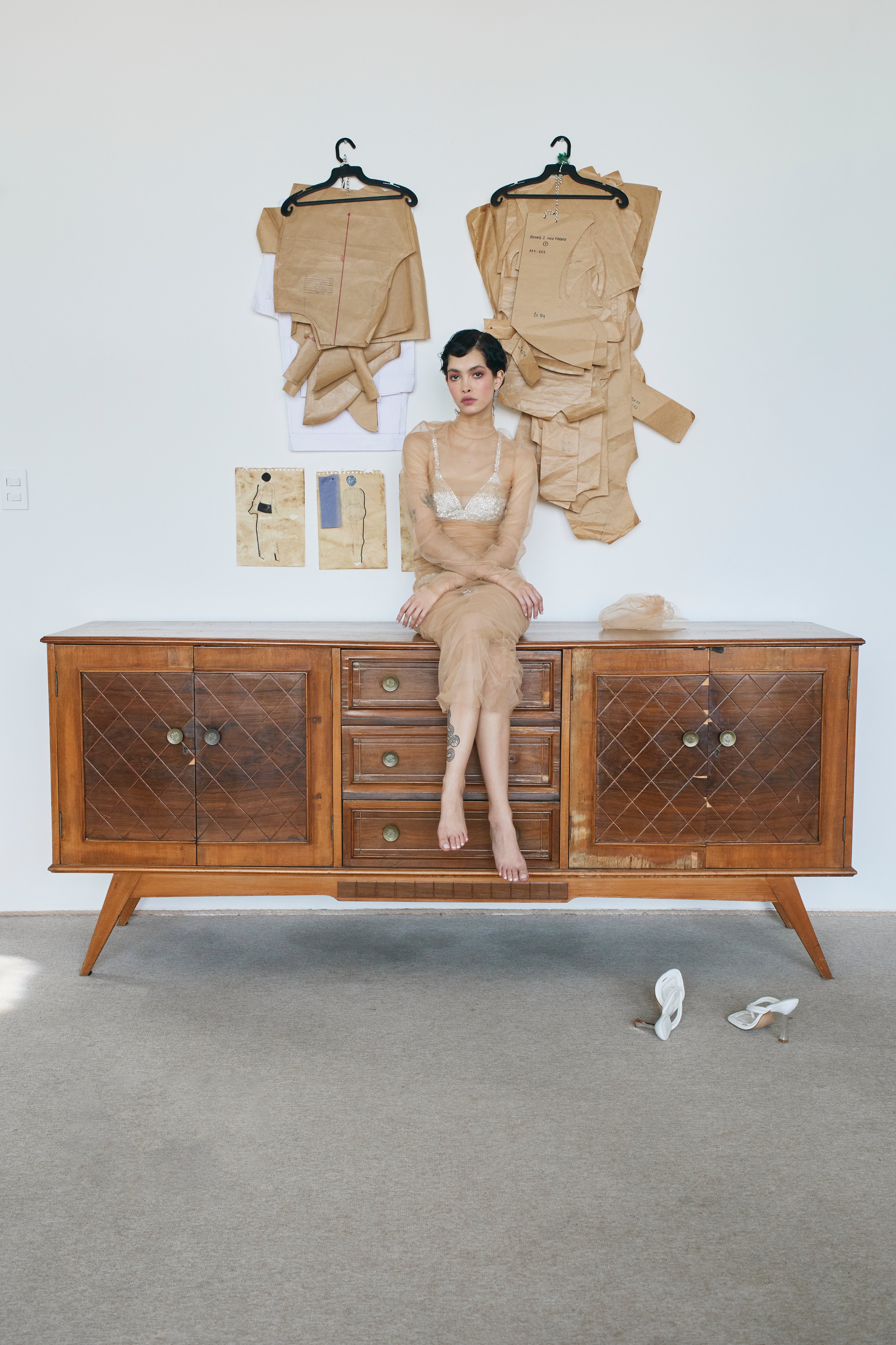 Vestido de Tule Nude