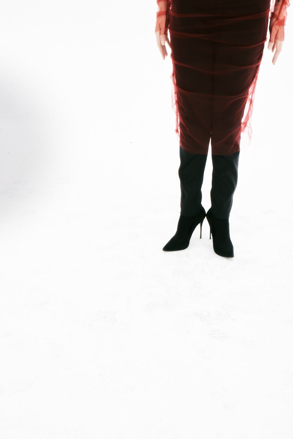 Vestido de Tule Vermelho