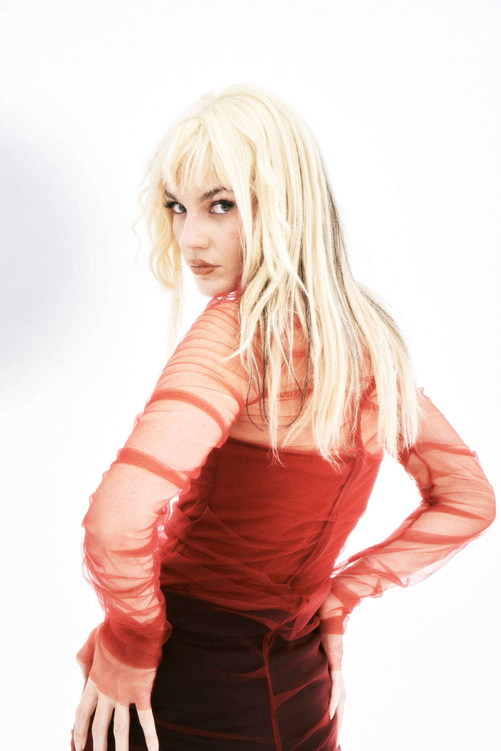 Vestido de Tule Vermelho