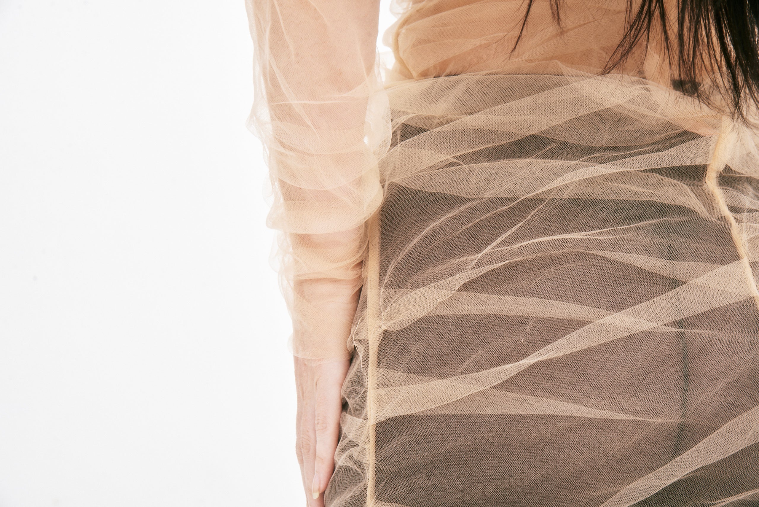 Vestido de Tule Nude