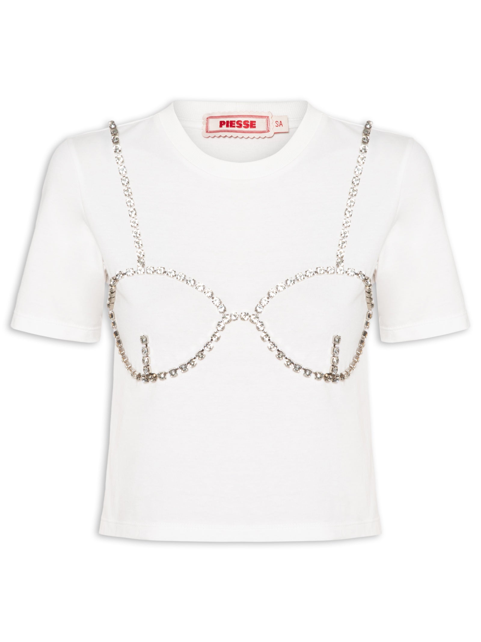 Baby Tee Strass Off-White