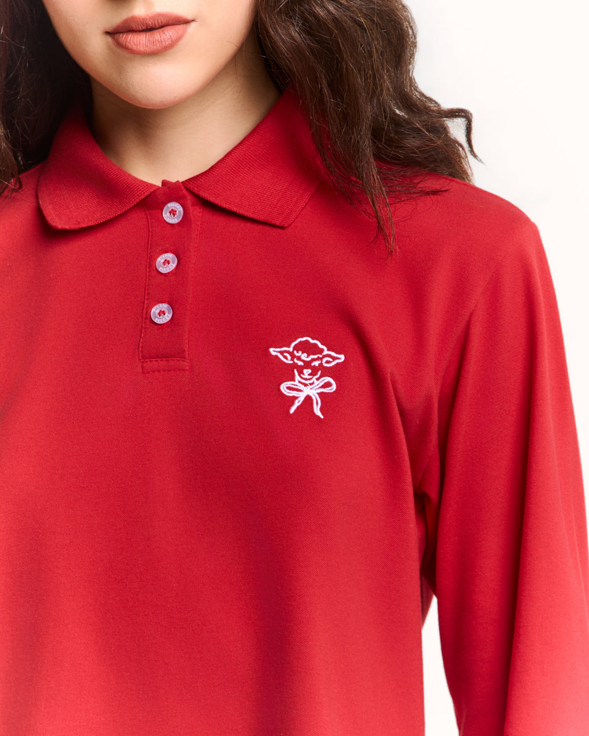 Polo Manga Longa Cherry
