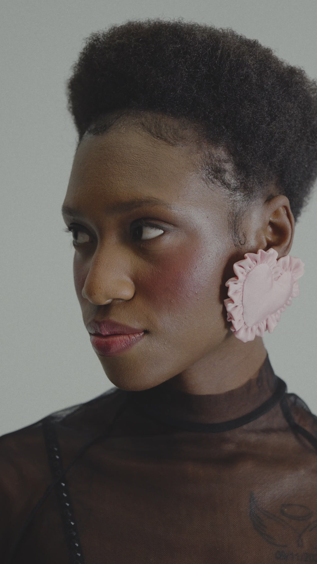 Brinco Coração Rosa